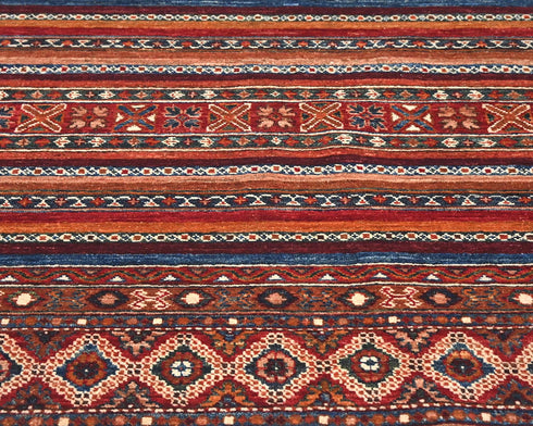 6x6 Multicolor Khurgeen Afghan Hand Knotted Round Wool Area Rug